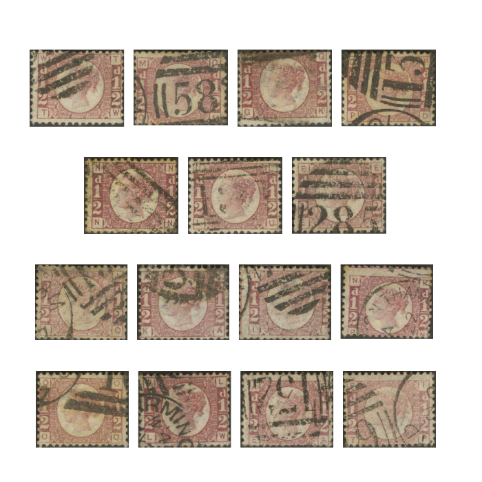 Queen Victoria Half Penny Red Plate Collection