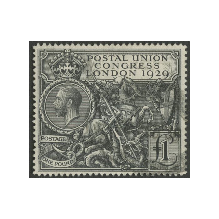 King George V 1929 Postal Union Congress £1 Black Stamp